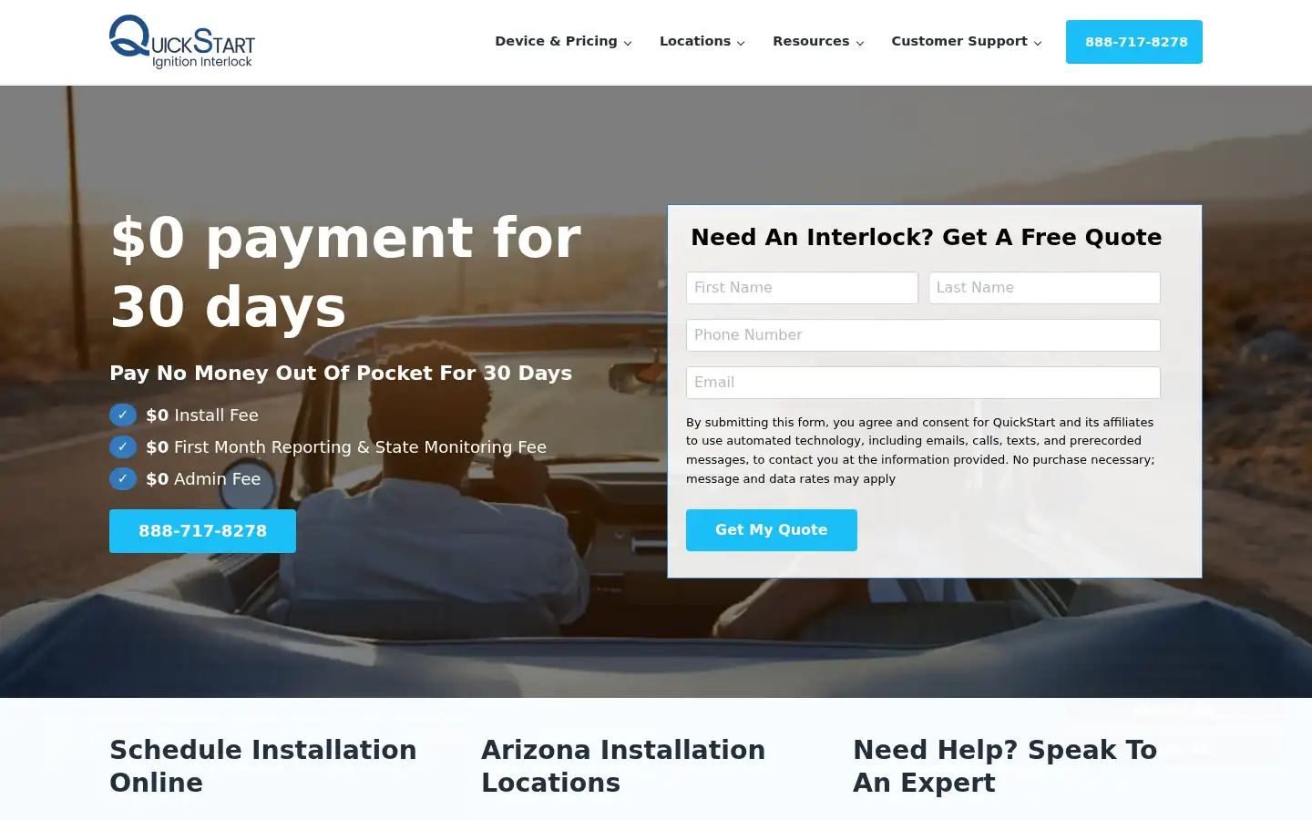 Screenshot of quickstartaz.com