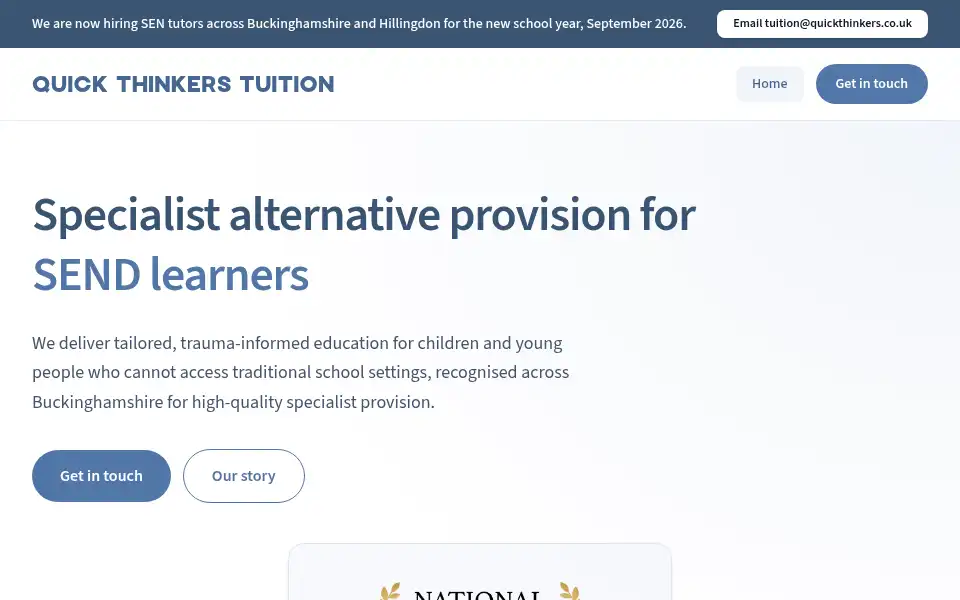 Screenshot of quickthinkers.co.uk