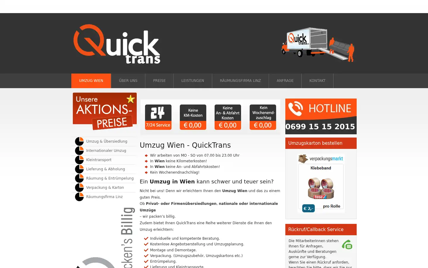 Screenshot of quicktrans.at