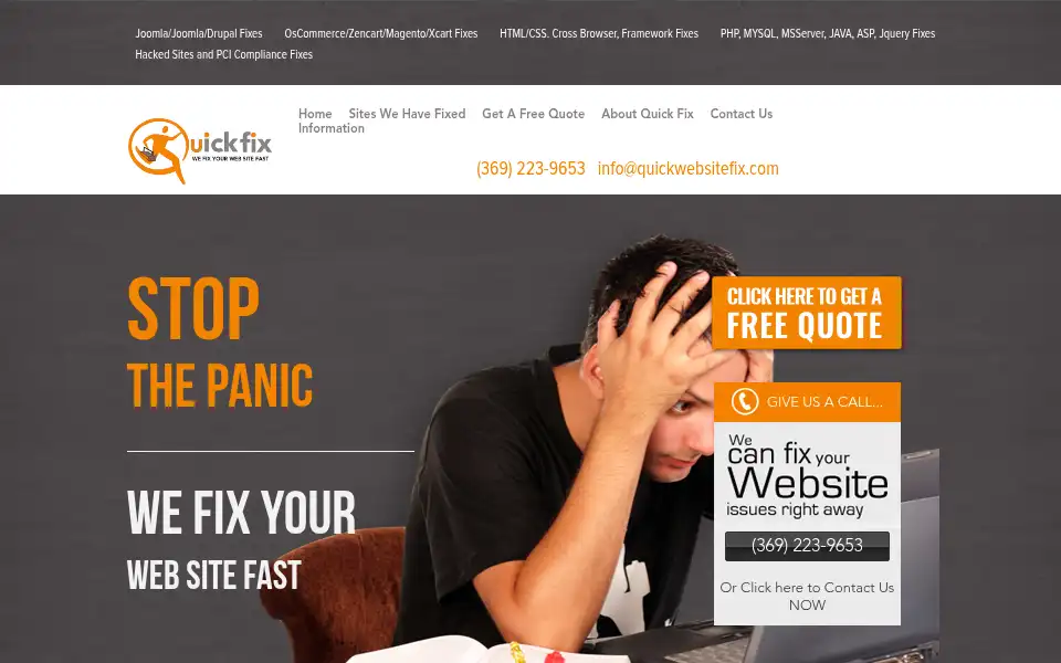 Screenshot of quickwebsitefix.com