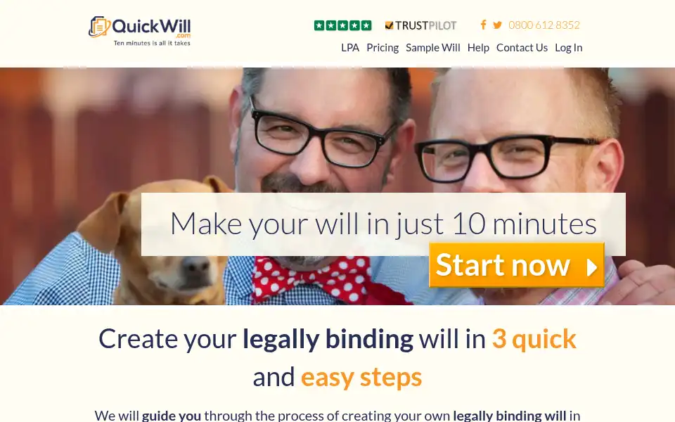 Screenshot of quickwill.com