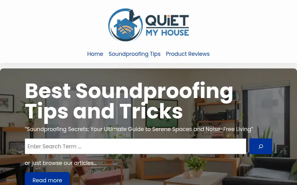 Screenshot of quietmyhouse.com