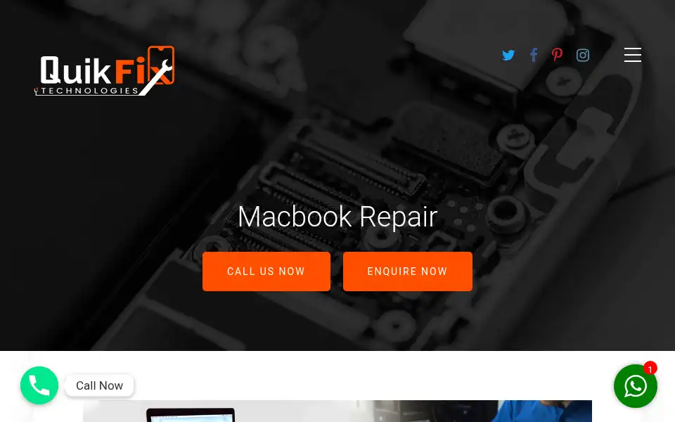 Screenshot of quikfixtechnologies.com