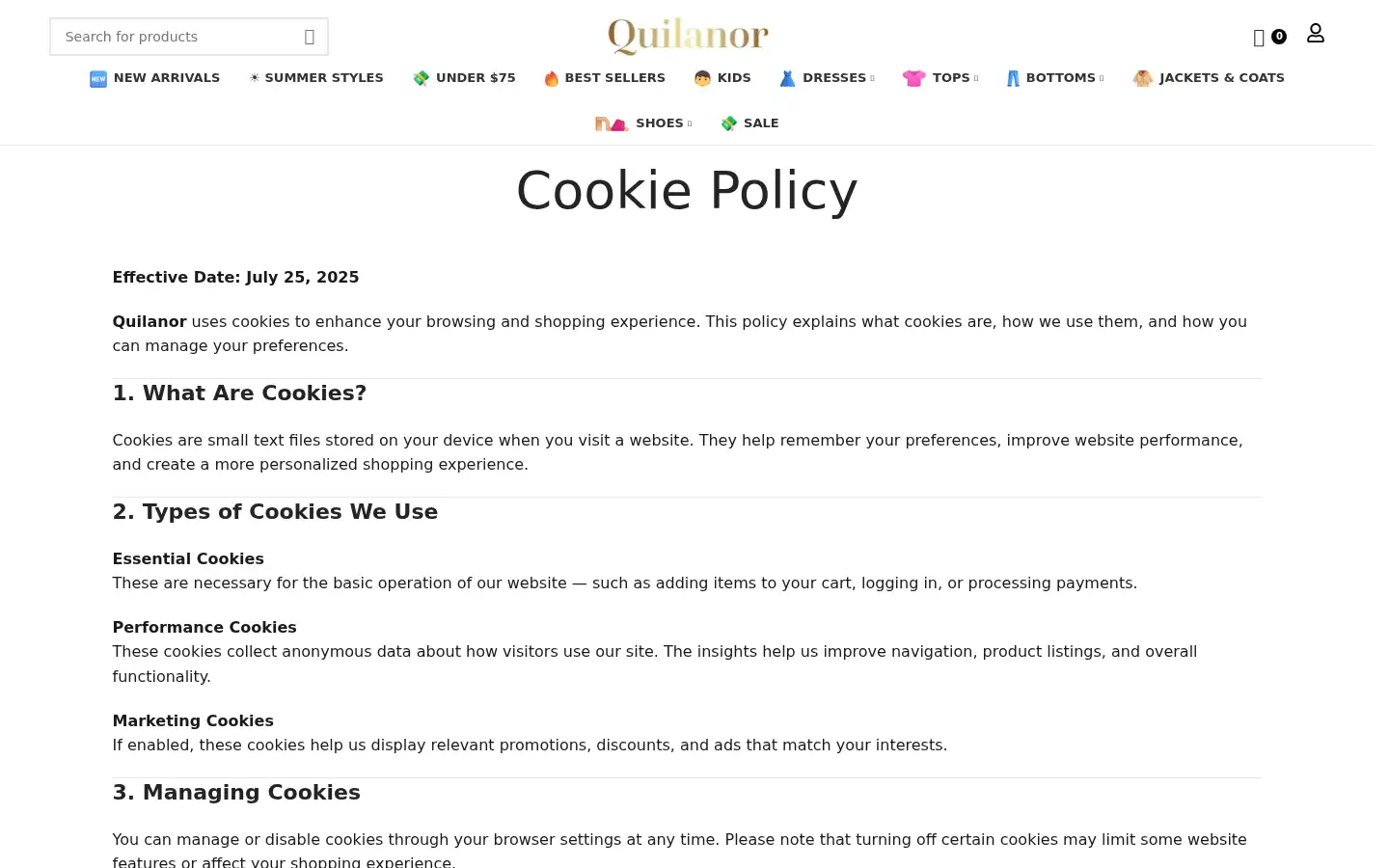 Screenshot of quilanor.com
