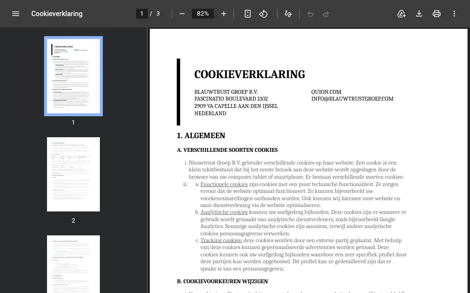 Screenshot of quion.nl