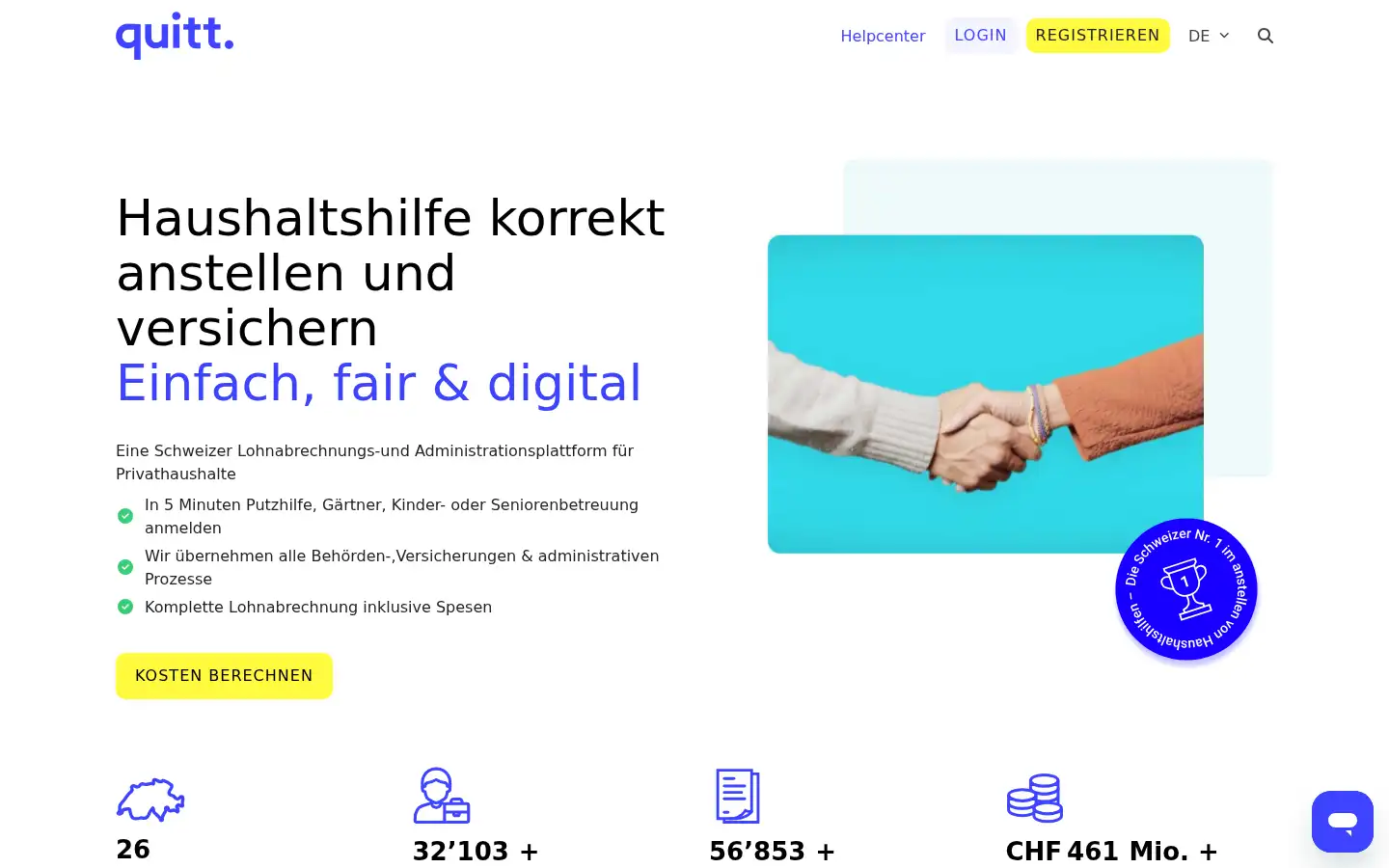 Screenshot of quitt.ch