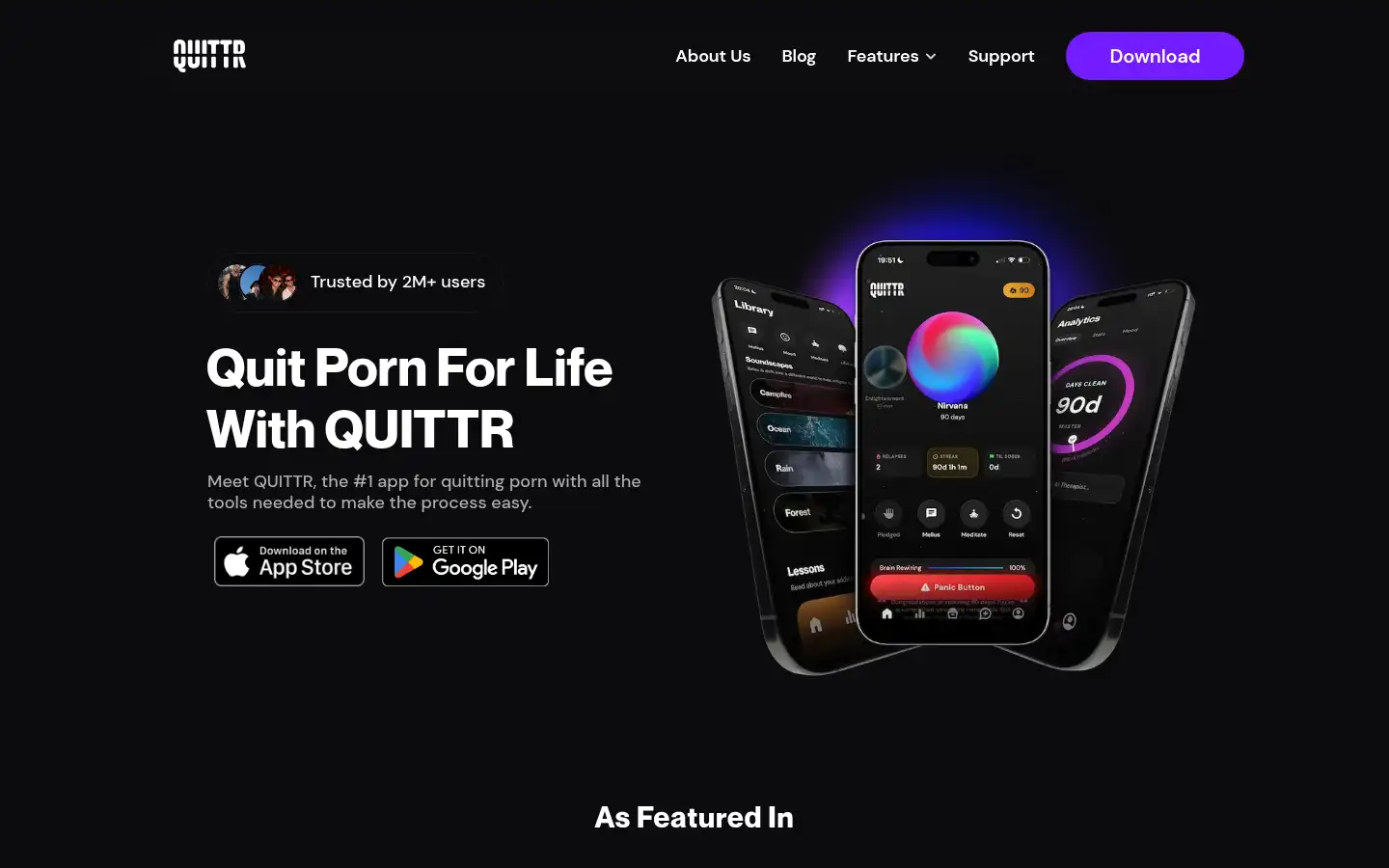 Screenshot of quittrapp.com