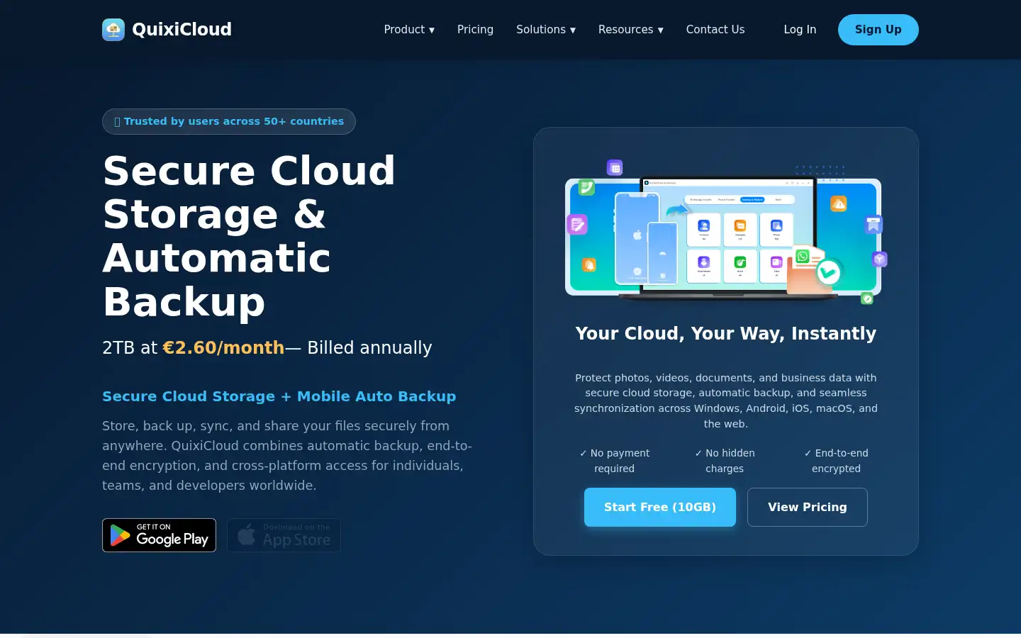Screenshot of quixicloud.com
