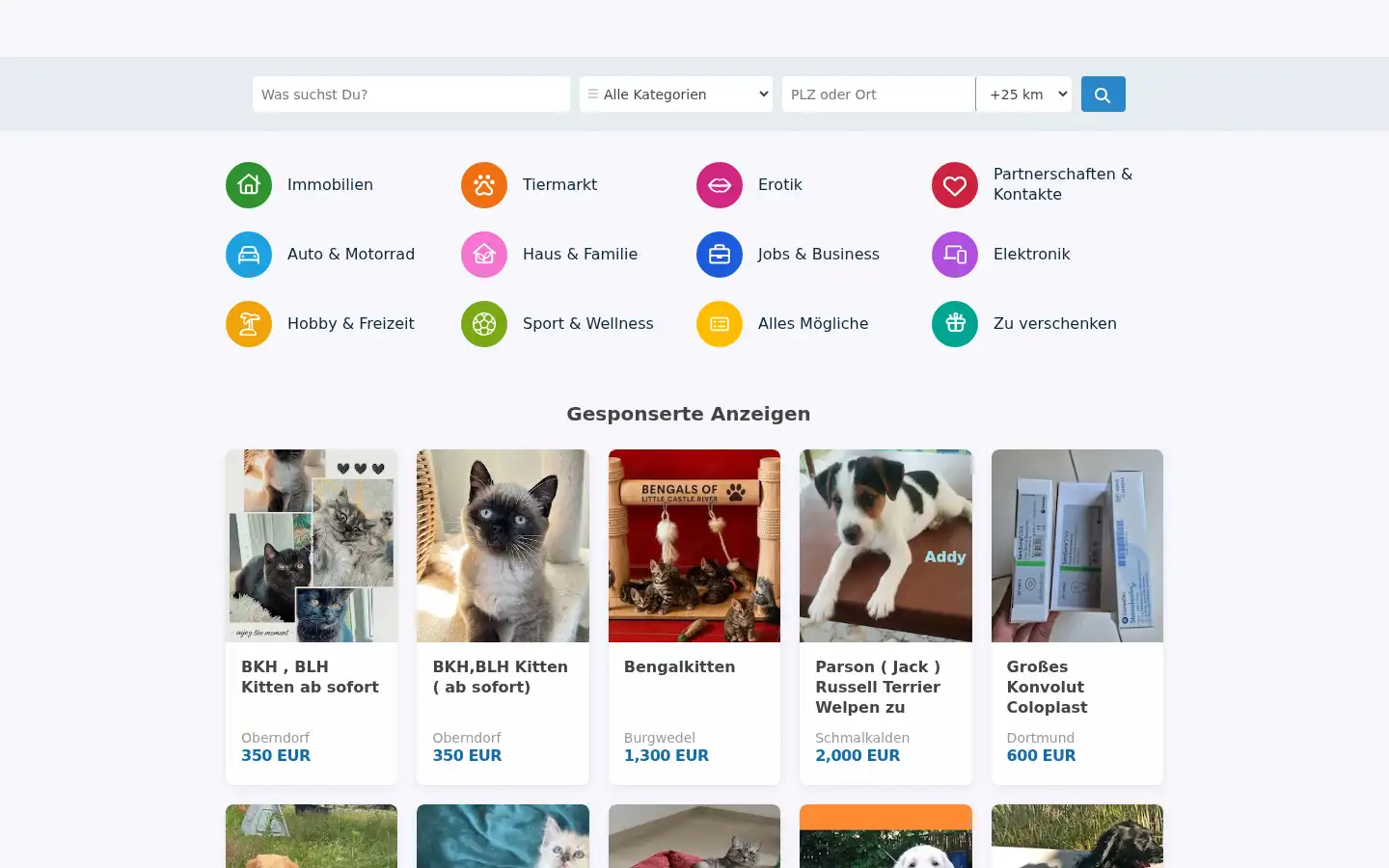 Screenshot of quoka.de