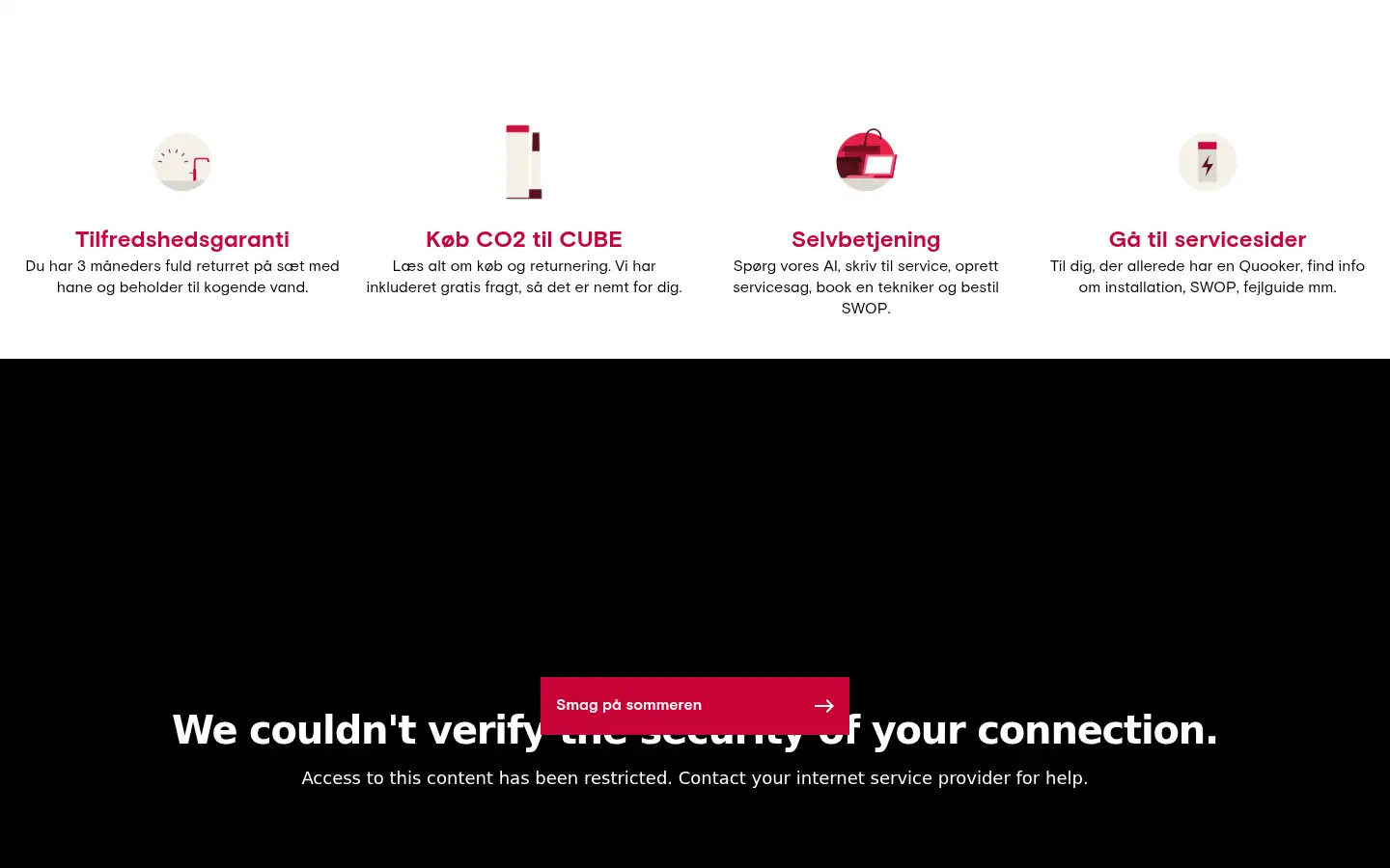 Screenshot of quooker.dk