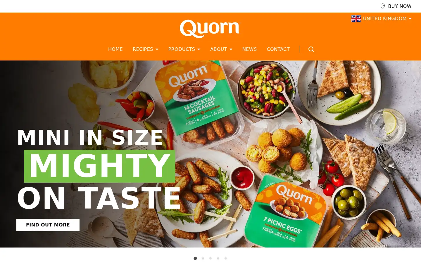Screenshot of quorn.co.uk