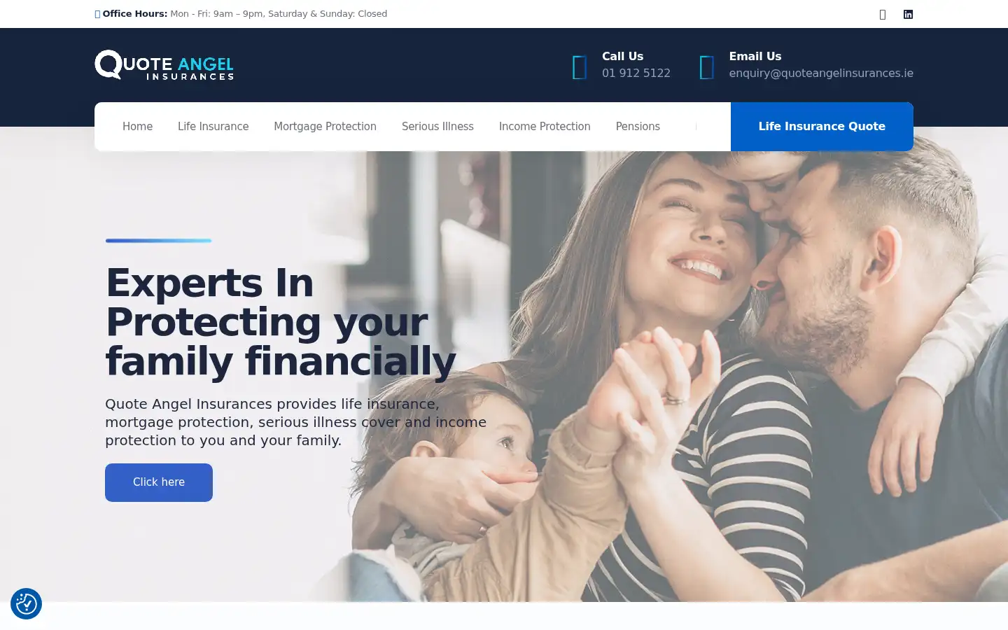 Screenshot of quoteangelinsurances.ie
