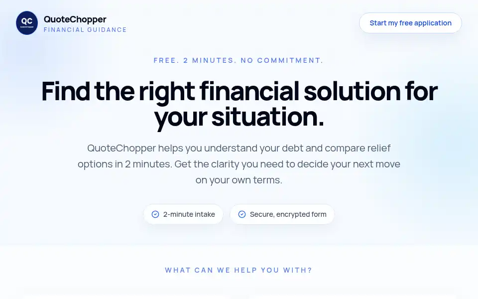 Screenshot of quotechopper.com