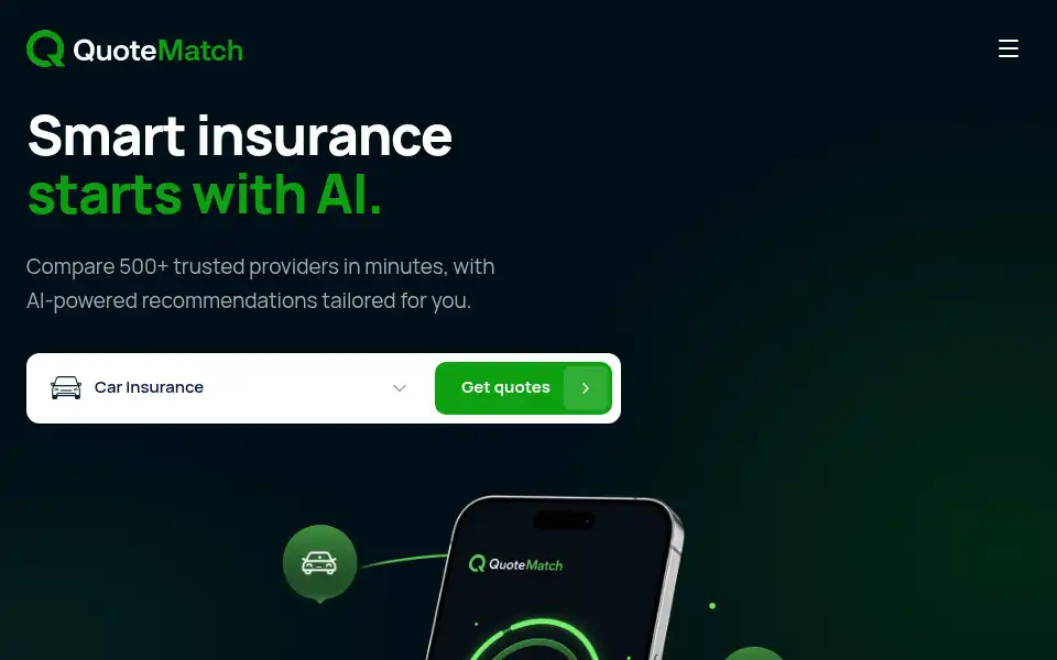 Screenshot of quotematch.co.uk