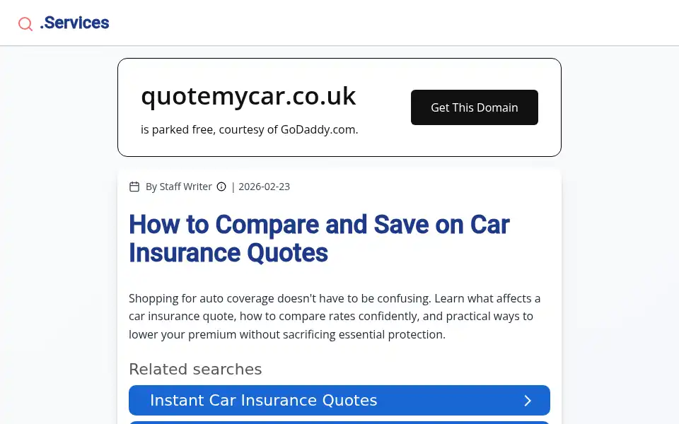 Screenshot of quotemycar.co.uk