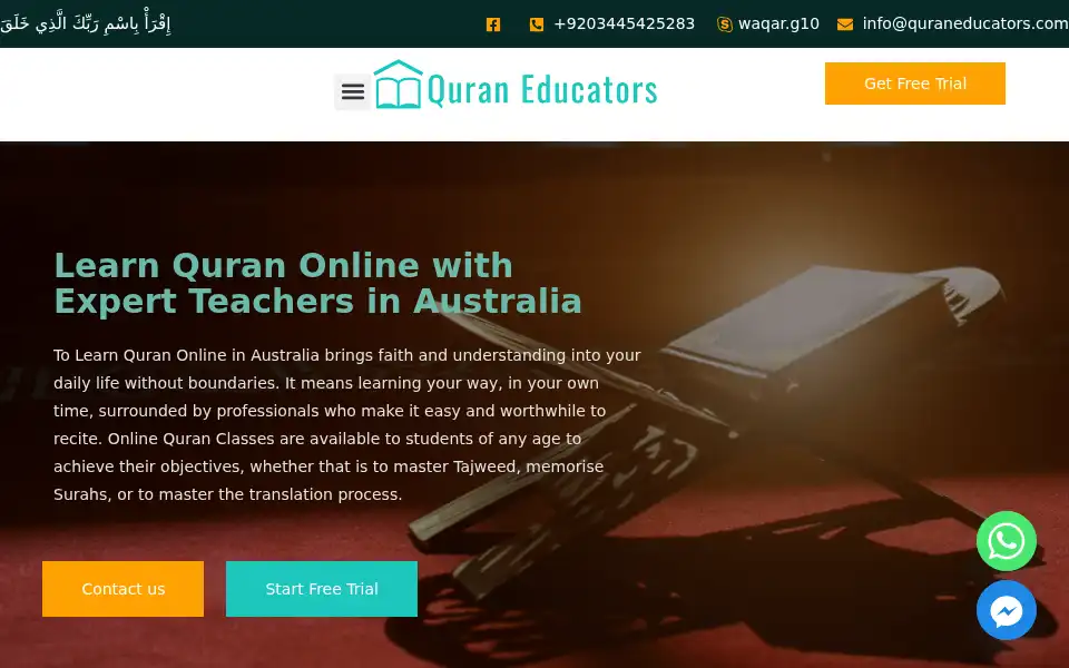 Screenshot of quraneducators.com