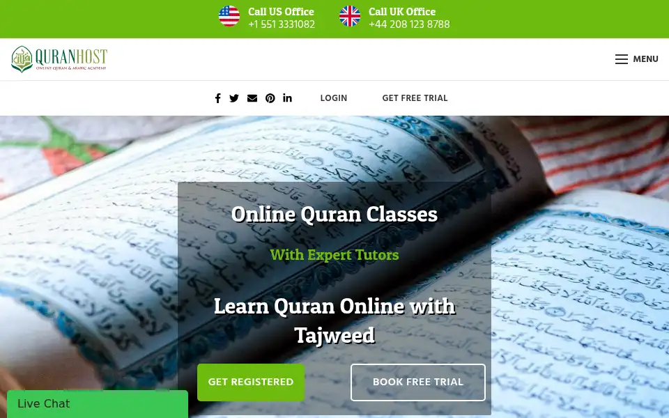 Screenshot of quranhost.com