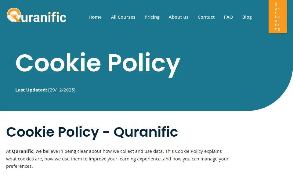 Screenshot of quranific.com