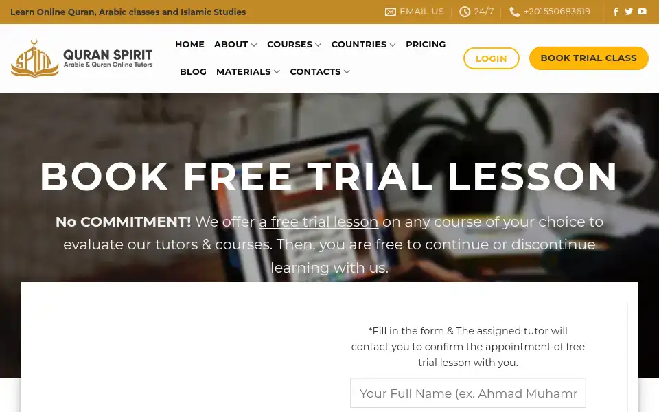 Screenshot of quranspirit.com