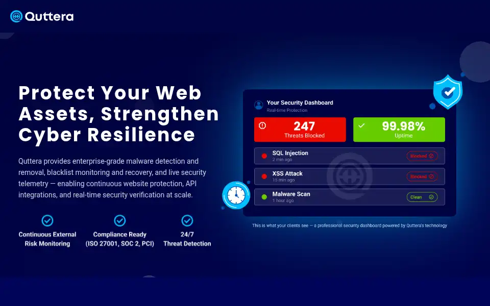 Screenshot of quttera.com