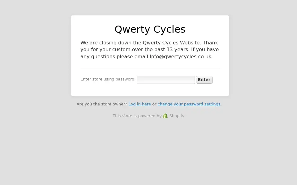 Screenshot of qwertycycles.co.uk