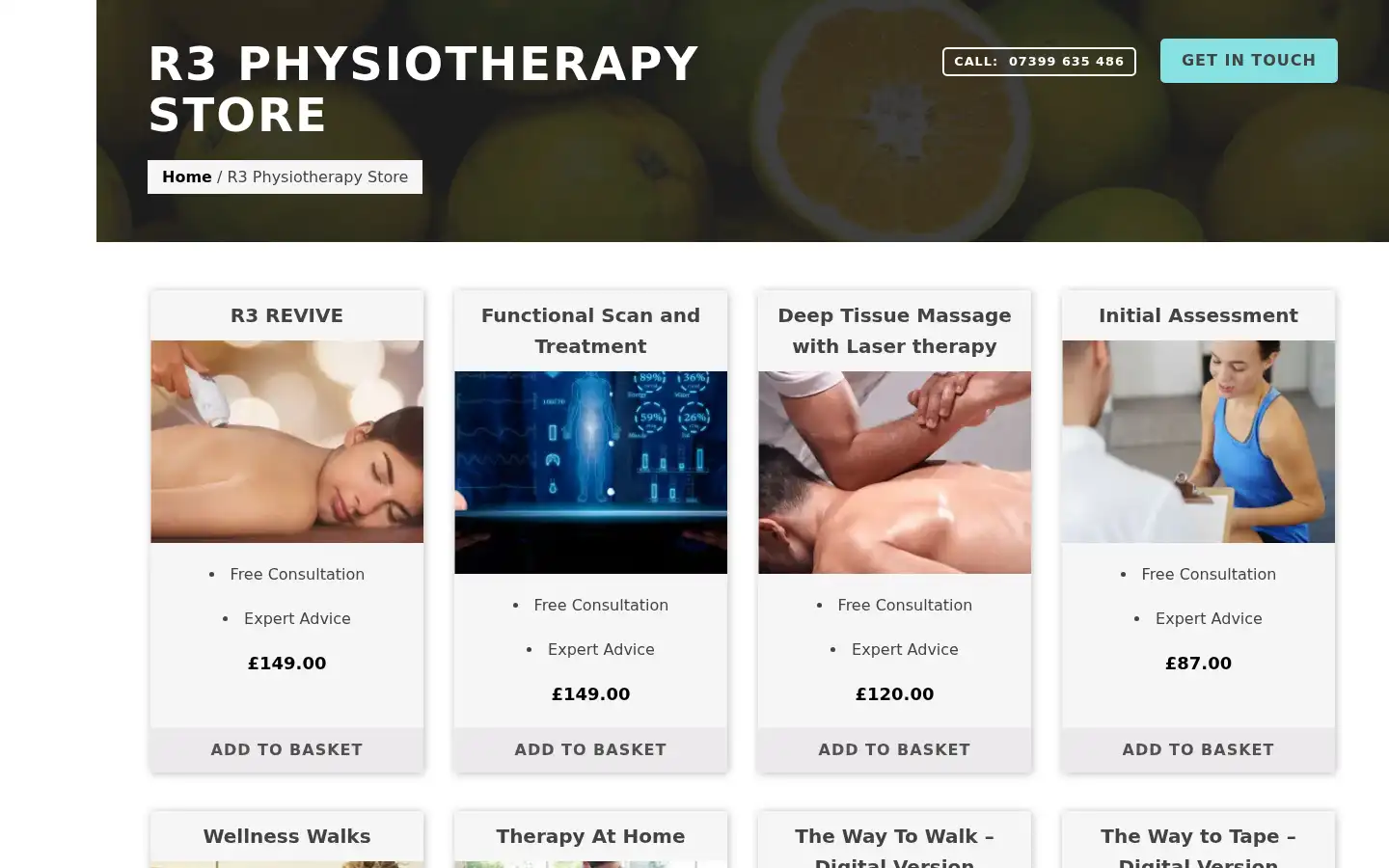 Screenshot of r3physiotherapy.com