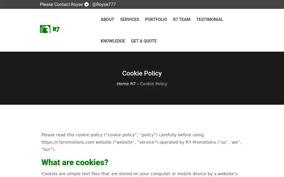 Screenshot of r7promotions.com