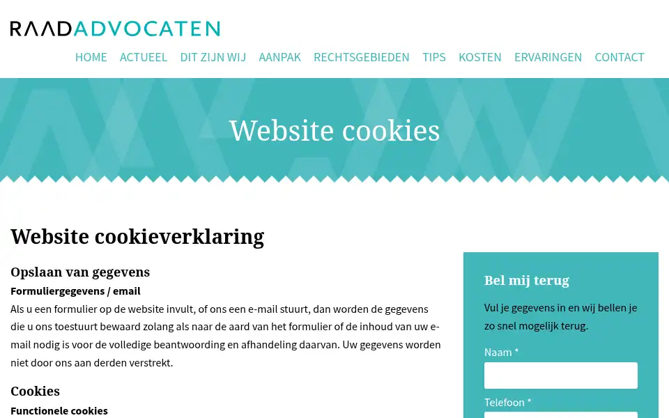 Screenshot of raadadvocaten.nl