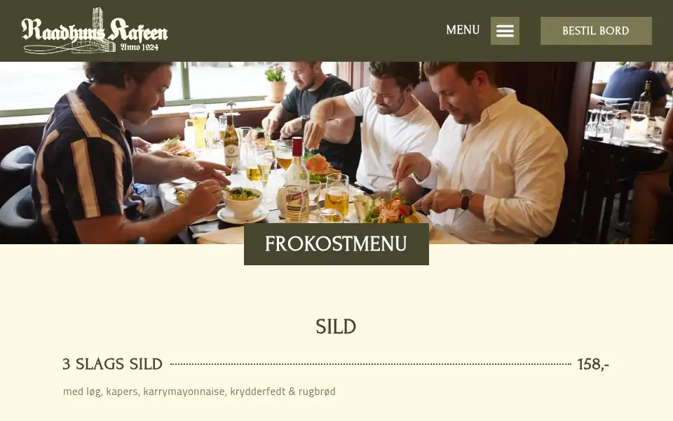Screenshot of raadhuus-kafeen.dk