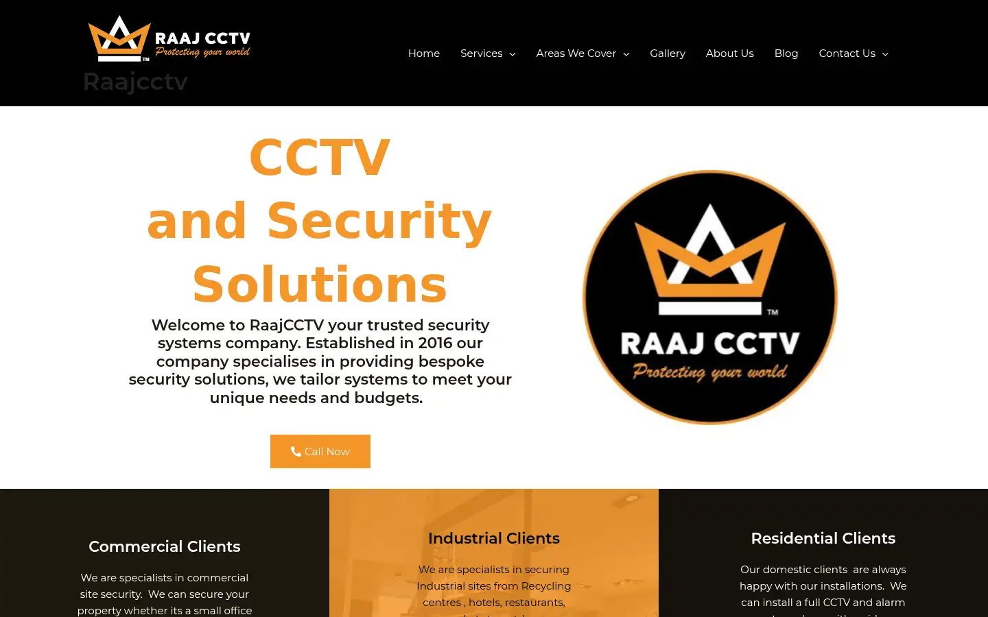 Screenshot of raajcctv.co.uk