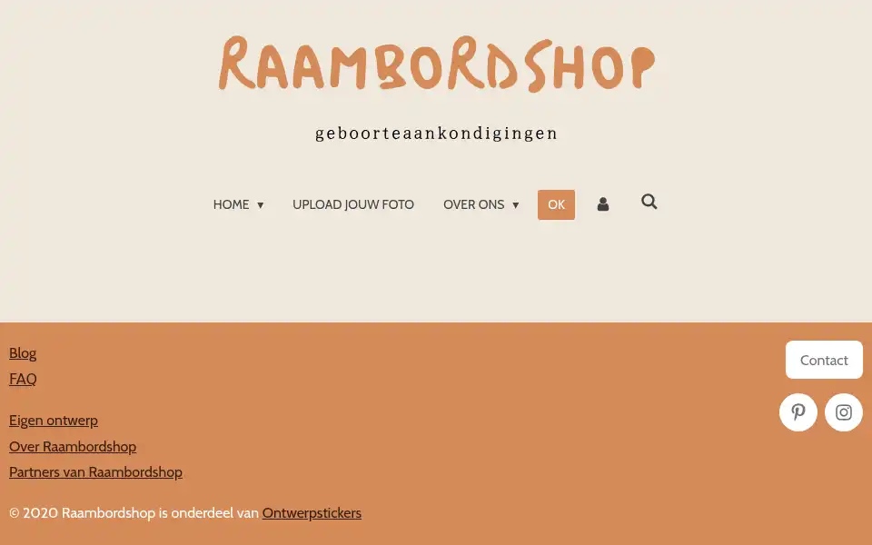 Screenshot of raambordshop.nl