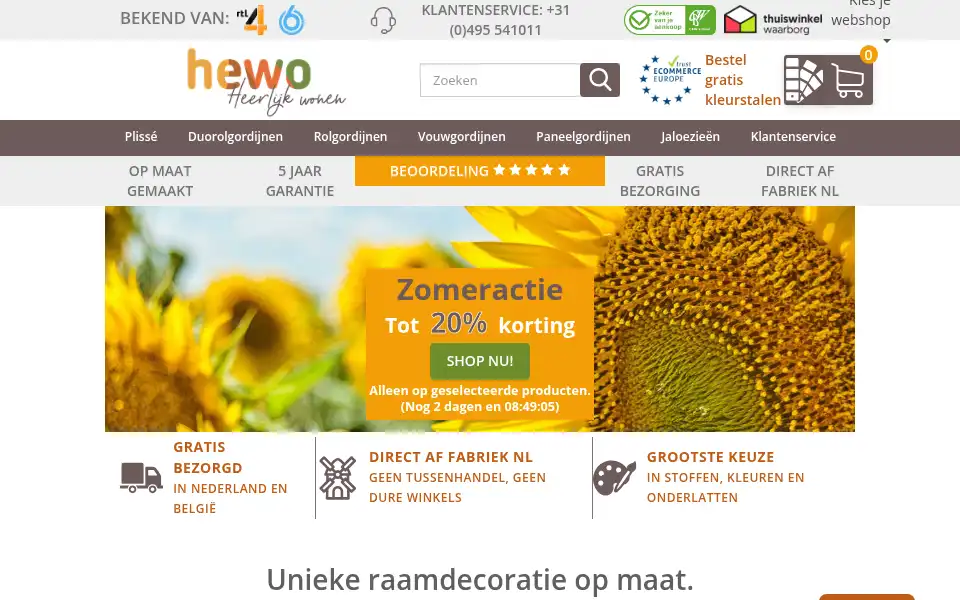 Screenshot of raamdecoratieshop.nl