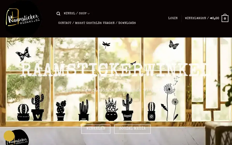 Screenshot of raamstickerwinkel.nl
