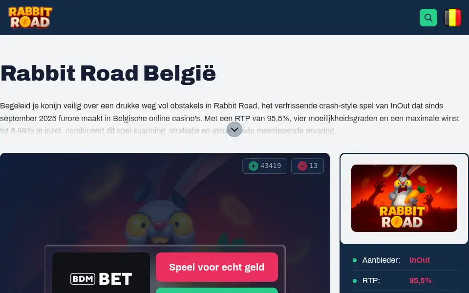 Screenshot of rabbitroad-be.be