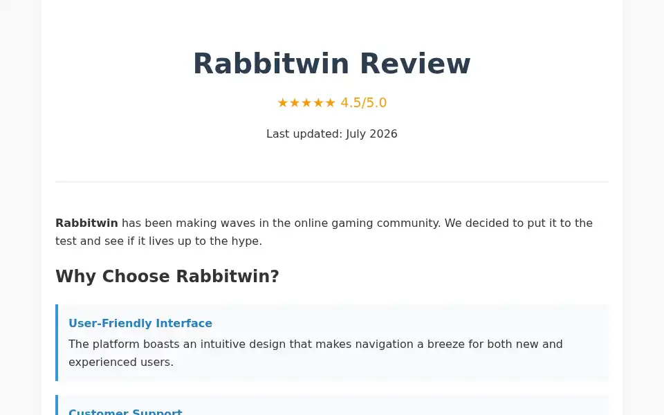 Screenshot of rabbitwin.cc