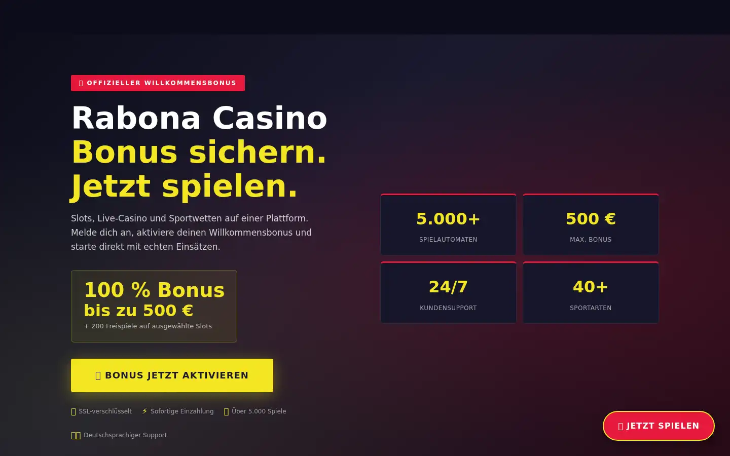 Screenshot of rabona-casino.live