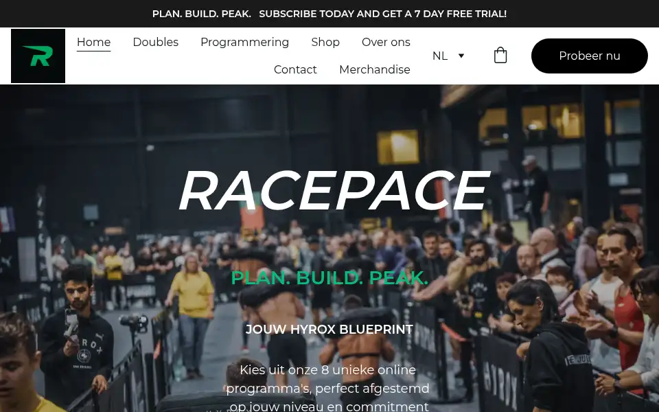 Screenshot of racepacetraining.nl