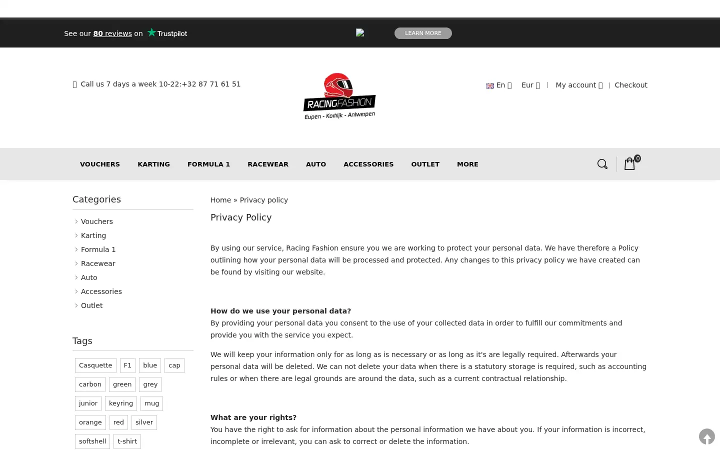 Screenshot of racing-fashion.com