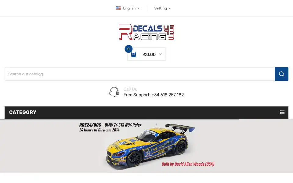 Screenshot of racingdecals43.com