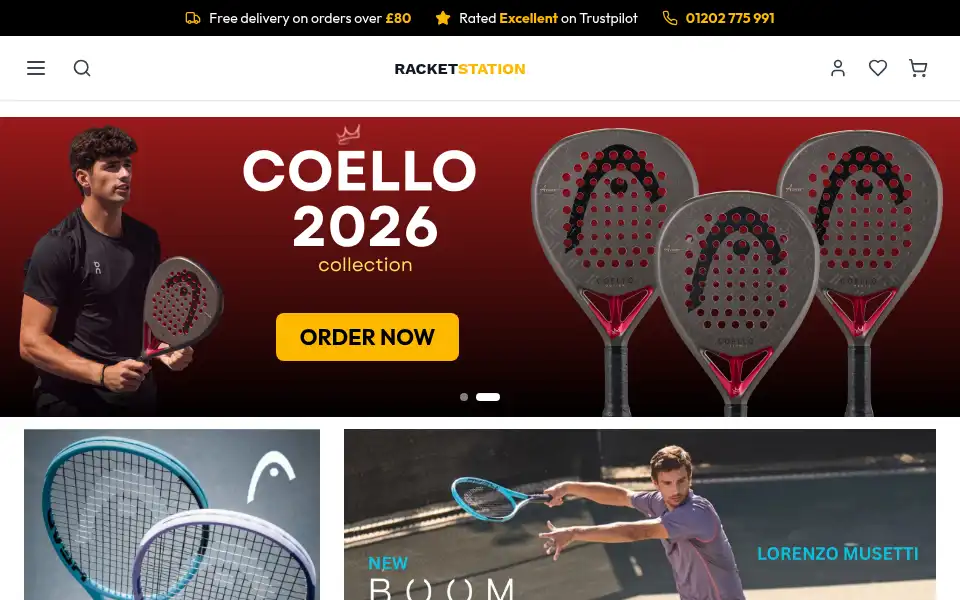 Screenshot of racketstation.co.uk