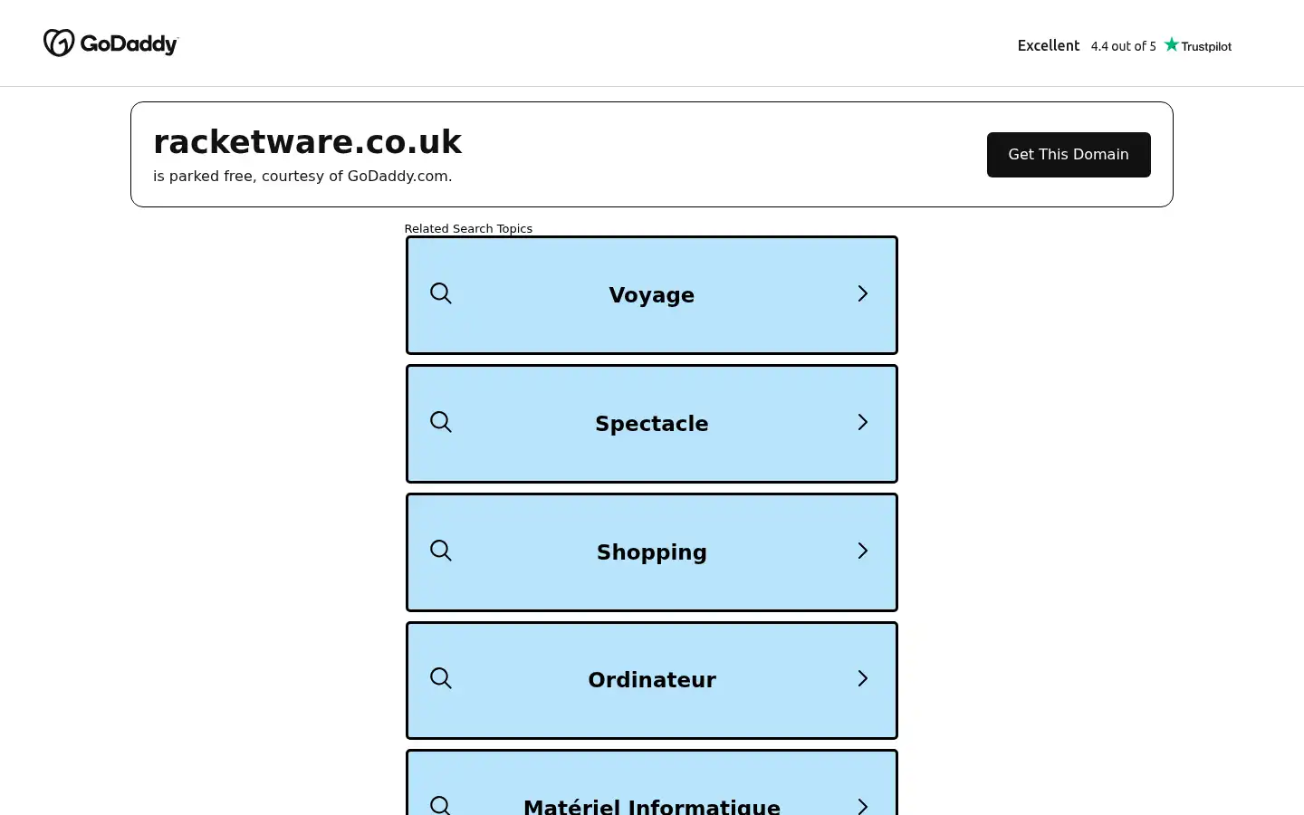 Screenshot of racketware.co.uk