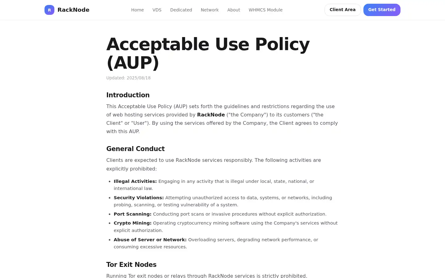 Screenshot of racknode.net