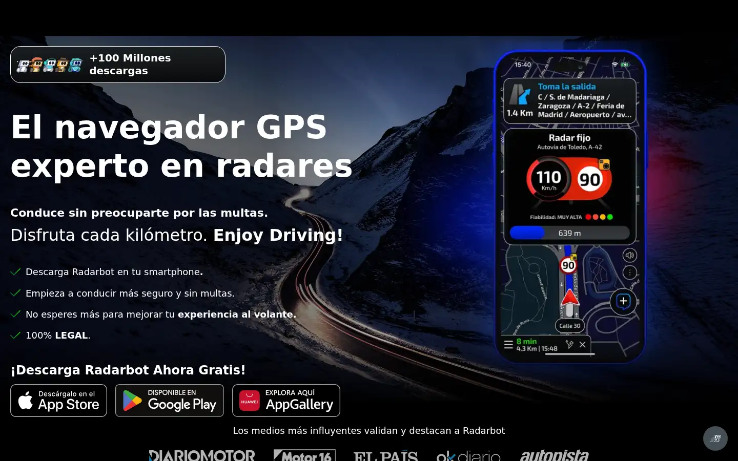 Screenshot of radarbot.com