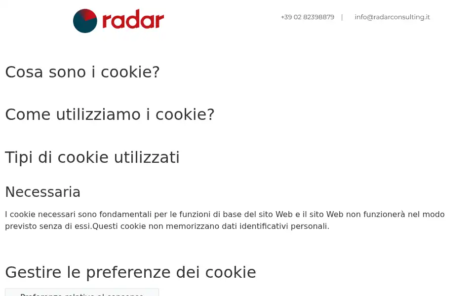 Screenshot of radarconsulting.it