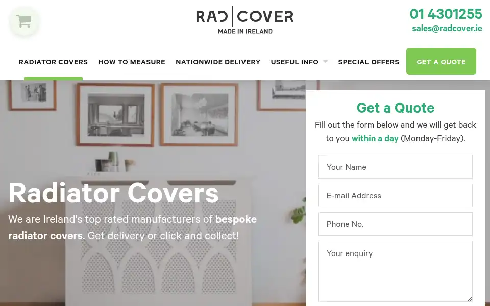 Screenshot of radcovers.ie