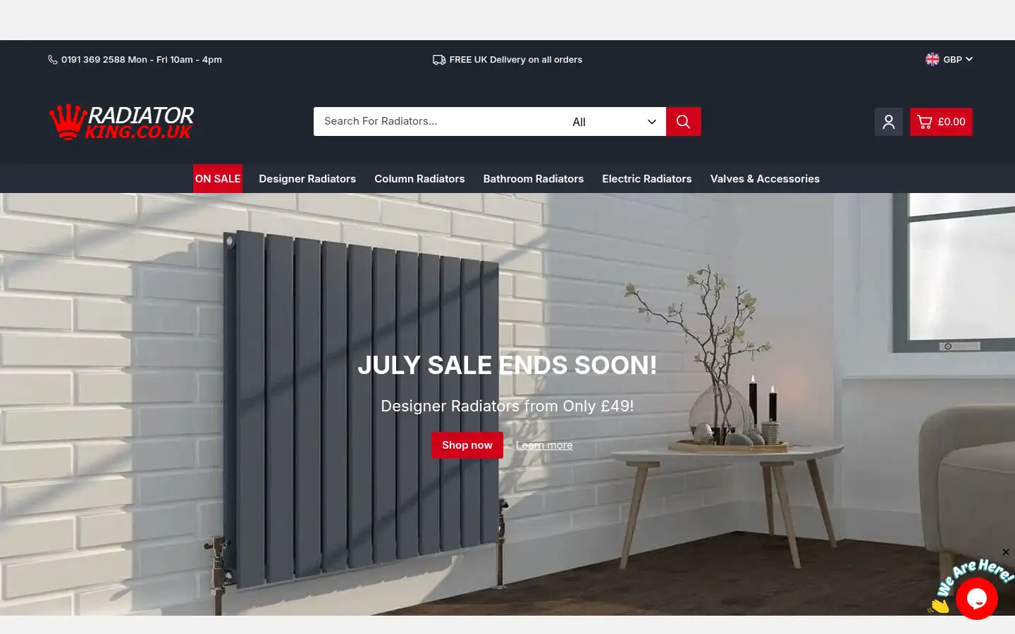 Screenshot of radiatorking.co.uk