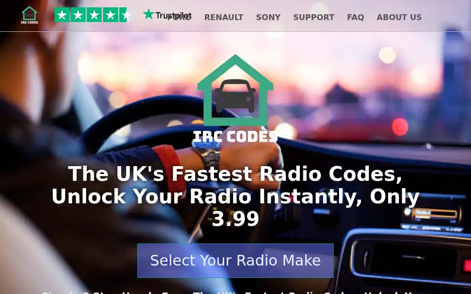 Screenshot of radiocodes.gbsite.uk