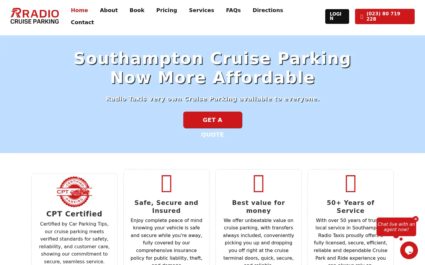 Screenshot of radiocruiseparking.com