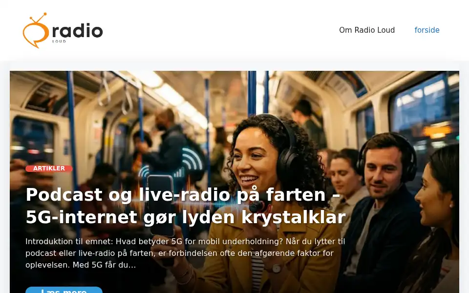Screenshot of radioloud.dk