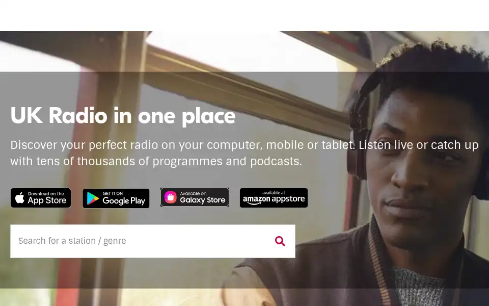 Screenshot of radioplayer.co.uk